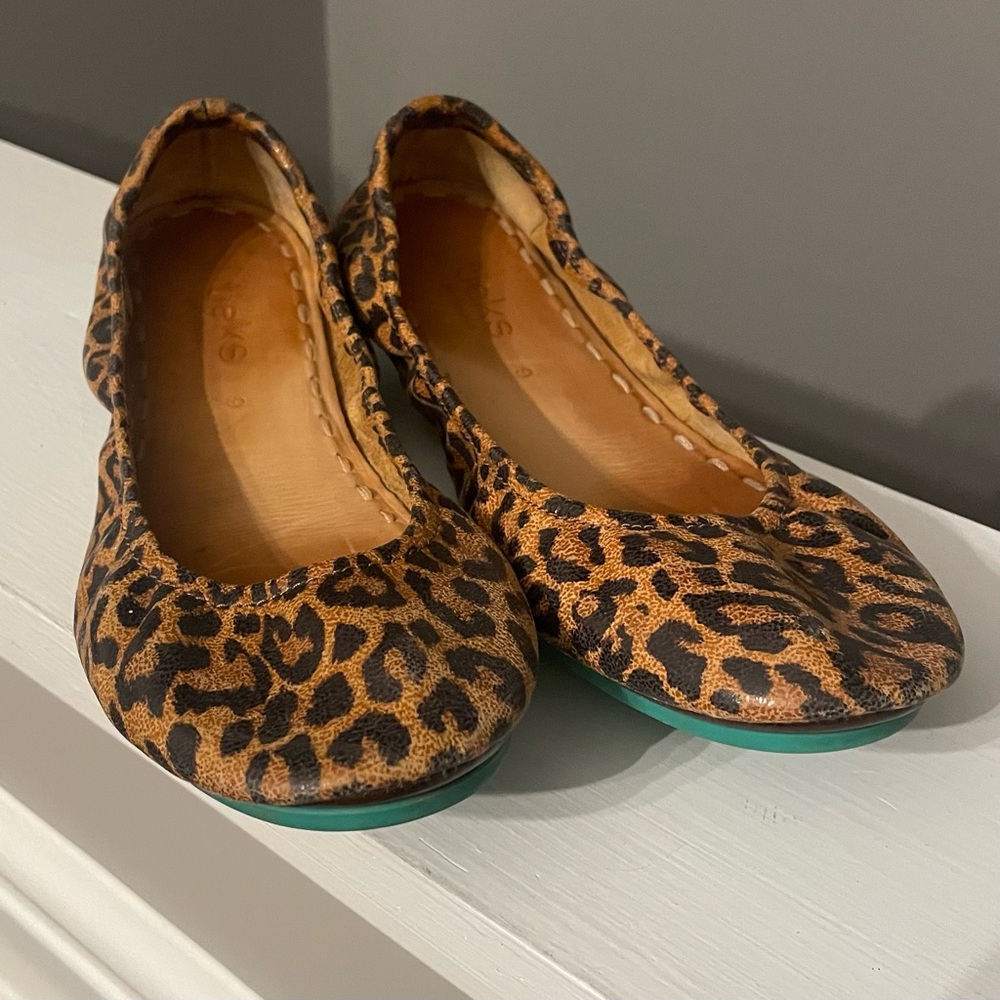 Tieks Leopard Print Flats Leather Shoes Size 9